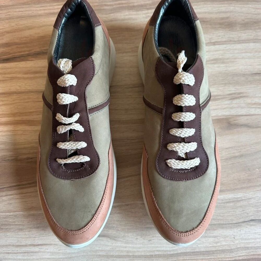 Marc Joseph Gramercy Women 9.5 Olive Nubuck Leather Sneakers Brazil khaki